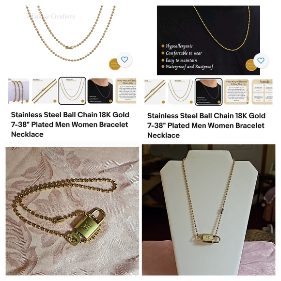 20" Stainless Steel Ball & Chain Necklace - Picture 1 of 6